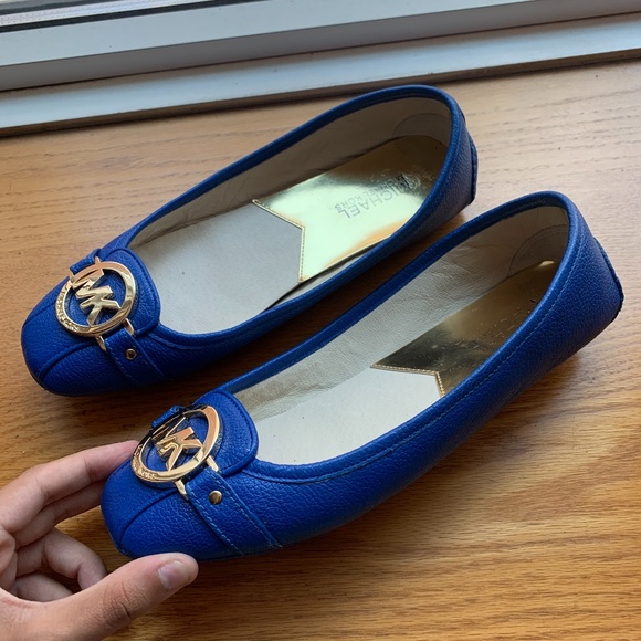 michael kors blue flat shoes